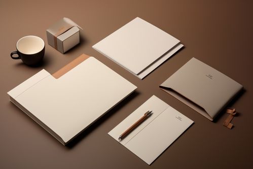 简洁文件办公用品VI样机效果图 提升网站设计的专业质感